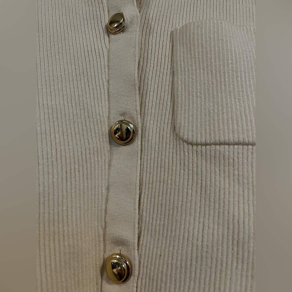 NEW Favorite Daughter The Quinn Cardigan Cream/Gold Size XL - Picture 5 of 16